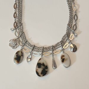 Baja Silver and Brown Multi-Layered Necklace 16-19"